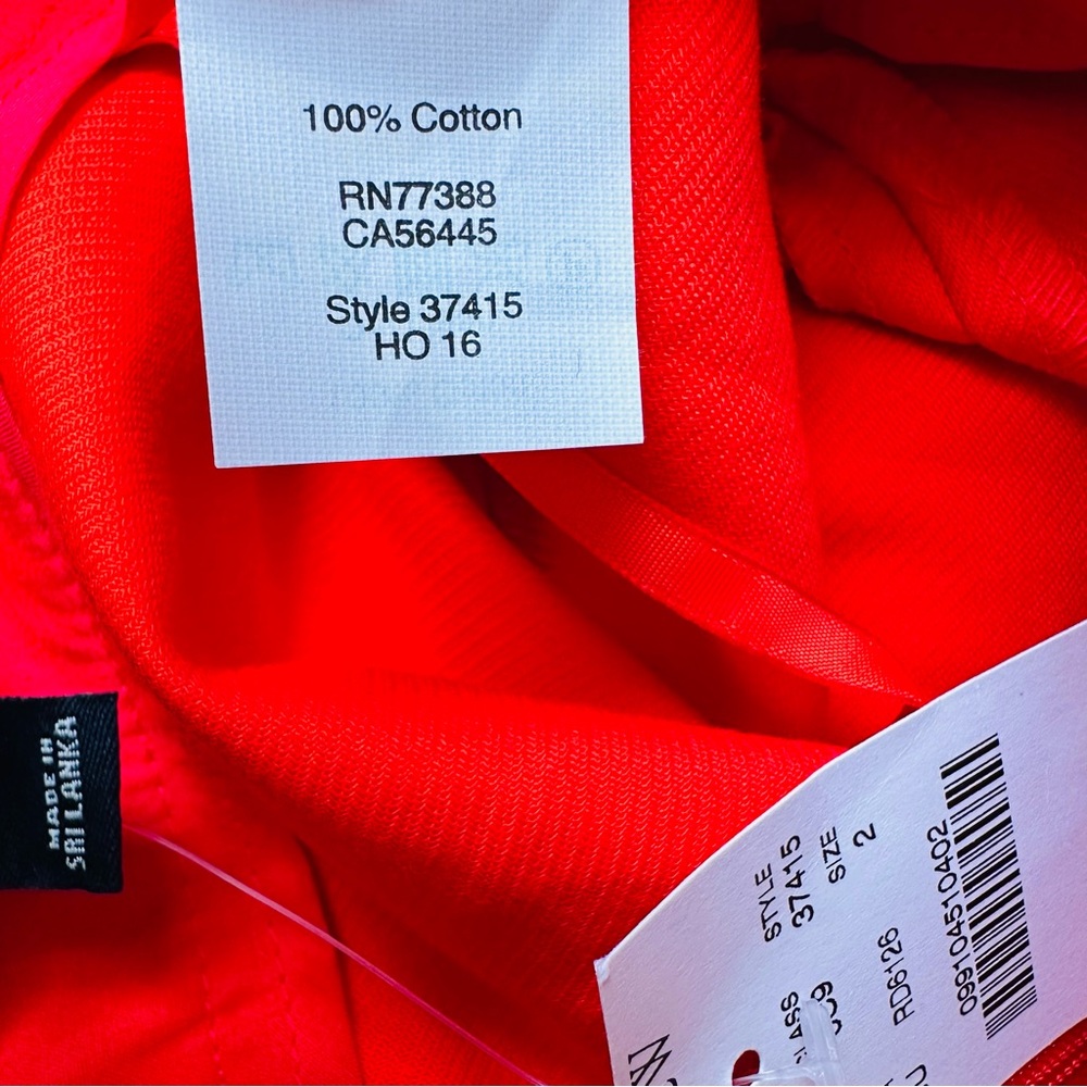 New J. Crew Red Midi Side Pockets 100% Cotton The Pencil Skirt - Picture 7 of 7